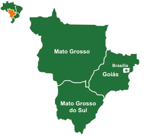 mapa região Centro-Oeste